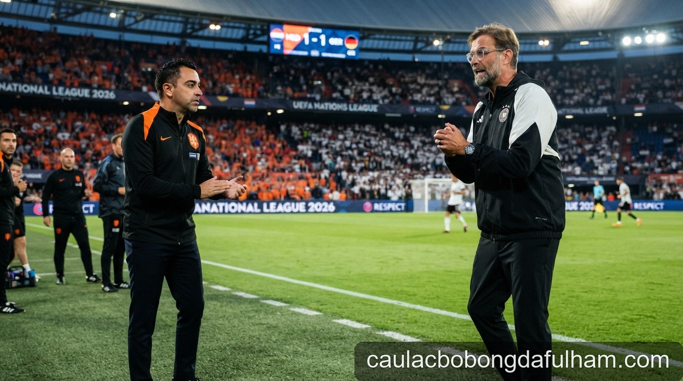 Nations League 2026: Xavi và Klopp hòa nhau trong ngày ra mắt đầy toan tính